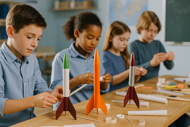 Kids Building Rockets
